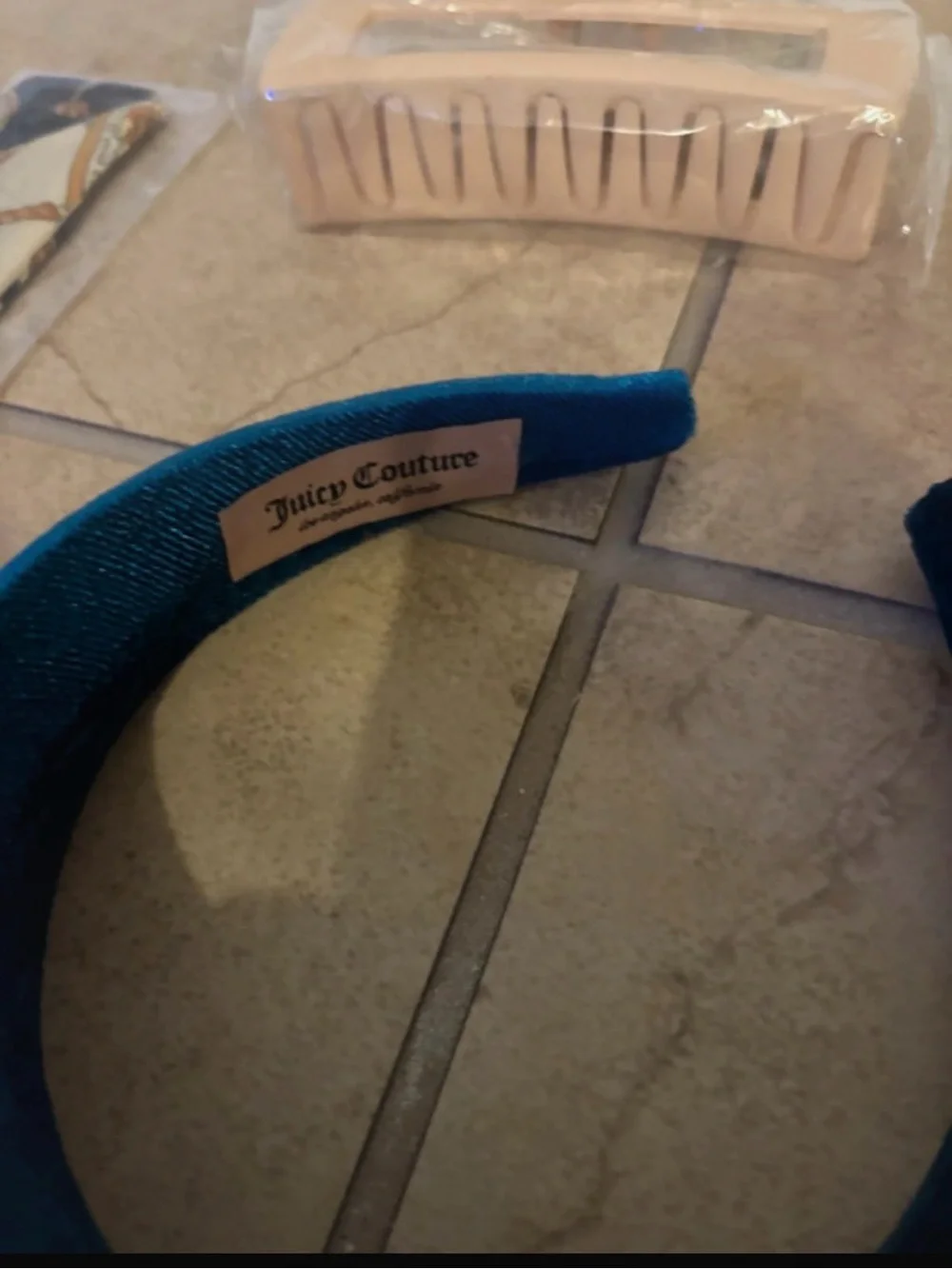 Juicy headband. Large clip and 2 twillys